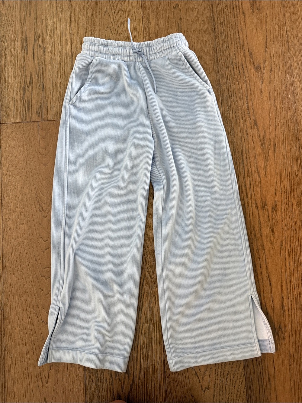 Athleta Light Blue Wide-Leg Corduroy Joggers